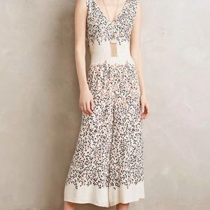Anthropologie Cream and Black Jumpsuit